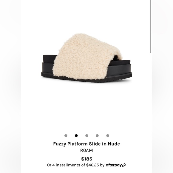 Roam fuzzy platform slide in nude. Sold out on Revolve. Only worn once. - Picture 2 of 9